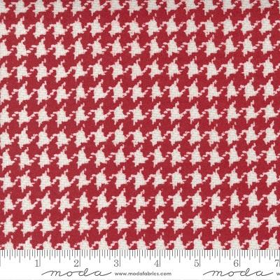 Yuletide Gathering -- Houndstooth Check in Red/White - Moda