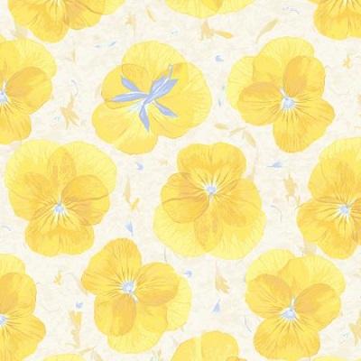 Pressed Floral - Pansy Paper, Sunshine - RJR Fabrics