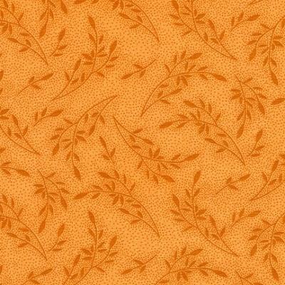 Wildflowers - Orange/Orange Leaf - Robert Kaufman