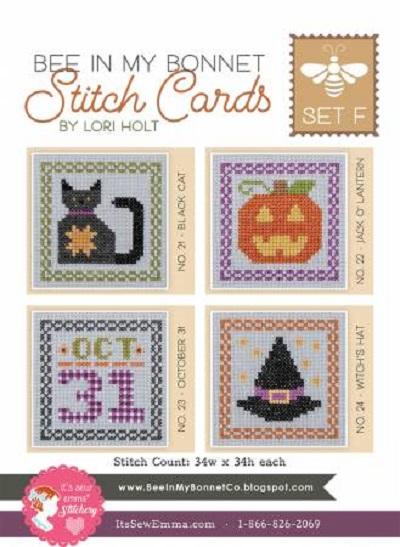 Bee in my Bonnet Stitch Cards -- Set "F", Halloween, #ISE-433