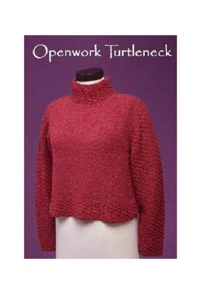 Openwork Turtleneck - Women's Knit Sweater, #VFD-103