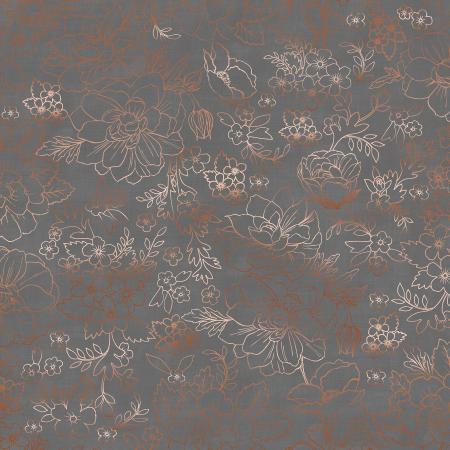 Lilac and Sage - Toile - Gray Copper Pearl - RJR Fabrics