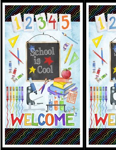 School is Cool -- Welcome Panel (2/3yd) - Wilmington Prints